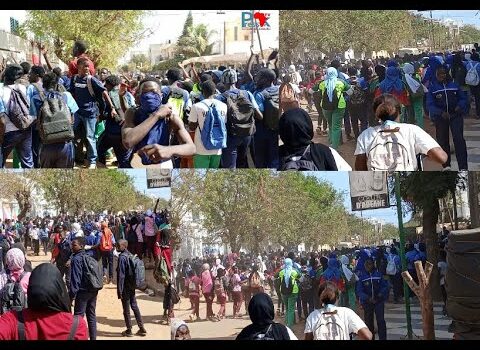 Dakar, les élèves manifestent et exigent la libération de leurs camarades arrêtés par les FDS(Vidéo) Dakar, les élèves manifestent et exigent la libération de leurs camarades arrêtés par les FDS(Vidéo)