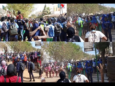 Dakar, les élèves manifestent et exigent la libération de leurs camarades arrêtés par les FDS(Vidéo) Dakar, les élèves manifestent et exigent la libération de leurs camarades arrêtés par les FDS(Vidéo)