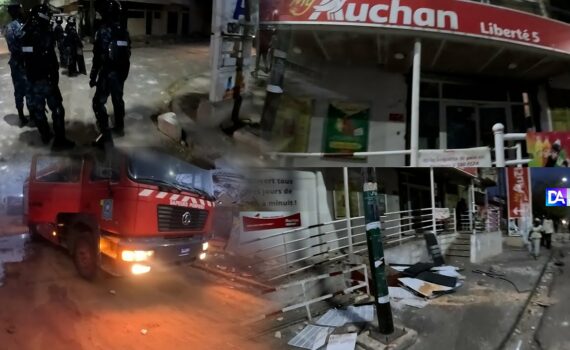 Le magasin Auchan de Liberté 5 complètement calciné (vidéo) Le magasin Auchan de Liberté 5 complètement calciné (vidéo)