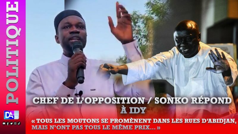 Chef de l’opposition / Sonko répond à Idy : « Tous les moutons se promènent dans les rues d’Abidjan, mais n’ont pas tous le même prix… » Chef de l’opposition / Sonko répond à Idy : « Tous les moutons se promènent dans les rues d’Abidjan, mais n’ont pas tous le même prix… »