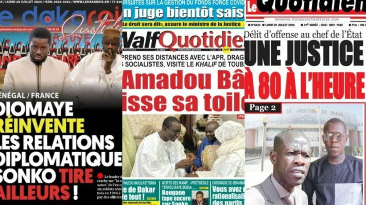 La Revue de Presse de Fatou Thiam Ngom du Lundi 29 juillet 2024 (wolof)