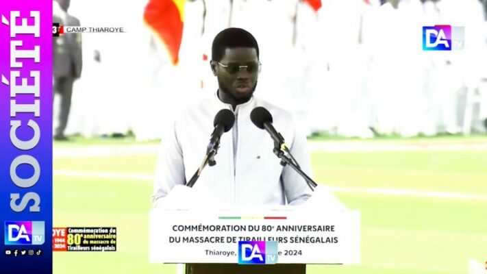 Le PR Bassirou Diomaye « Le massacre de Thiaroye, 80 ans d’oubli et de silence assourdissant…»
