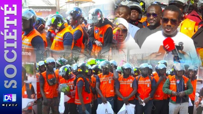 Programme Kureel : Des livreurs reçoivent des équipements (casques, gilets, kits bluetooth) de la Sonatel Programme Kureel : Des livreurs reçoivent des équipements (casques, gilets, kits bluetooth) de la Sonatel